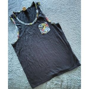 Hollister Navy Womens Tank Top woth Floral‎ Accents/Pocket Size S